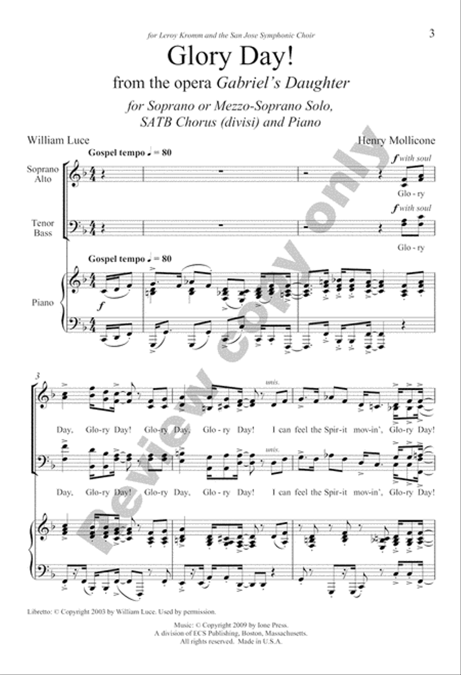 Three Gospel Choruses Divisi scores gallery preview page 22