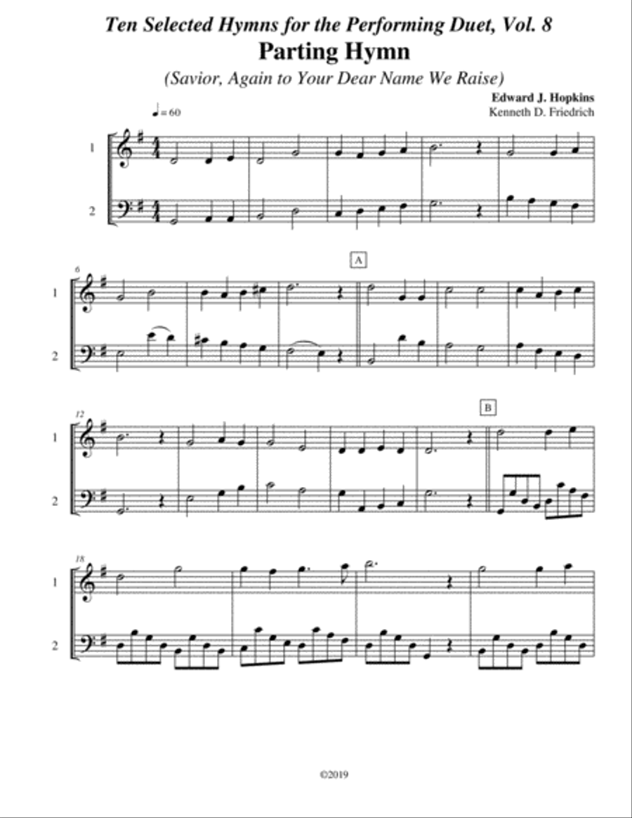 Ten Selected Hymns for the Performing Duet, Vol. 8 - flute and trombone or euphonium