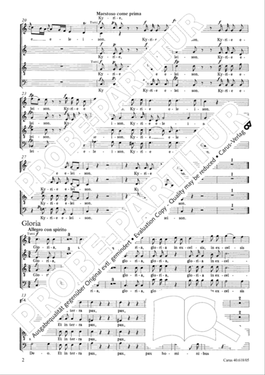 Mass in C (Missa in C) 4-Part scores gallery preview page 3