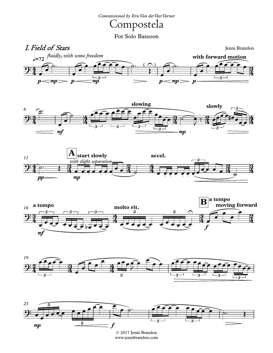 Compostela for solo bassoon