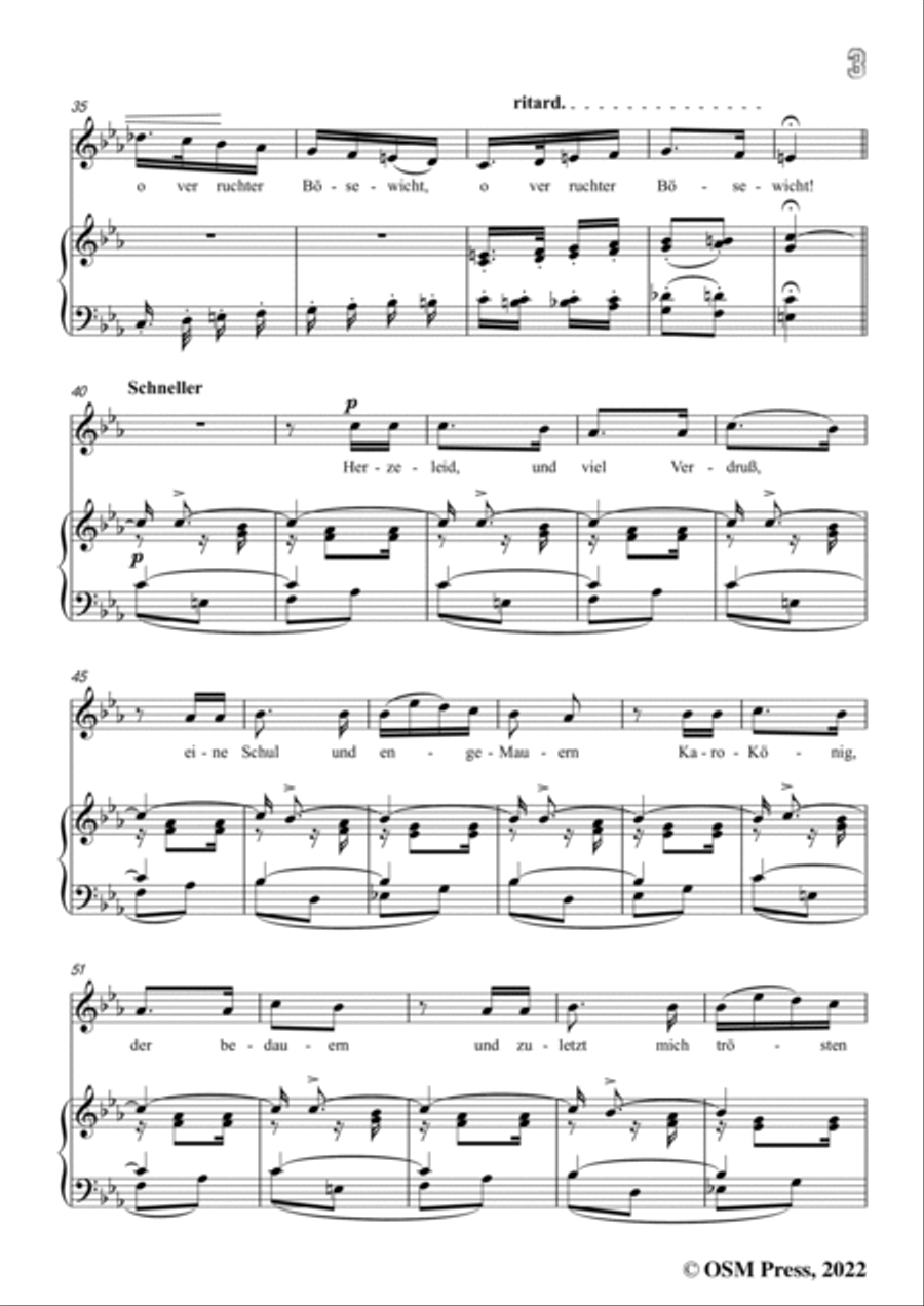 Schumann-Die Kartenlegerin,Op.31 No.2 in E flar Major,for Voice and Piano Voice Solo scores gallery preview page 5
