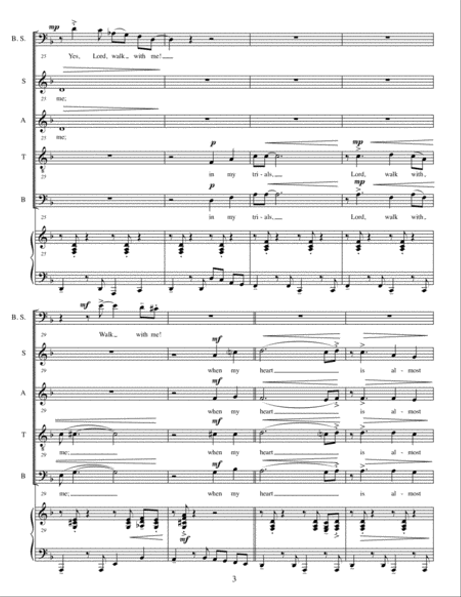 I Want Jesus to Walk With Me - choral version 4-Part scores gallery preview page 4
