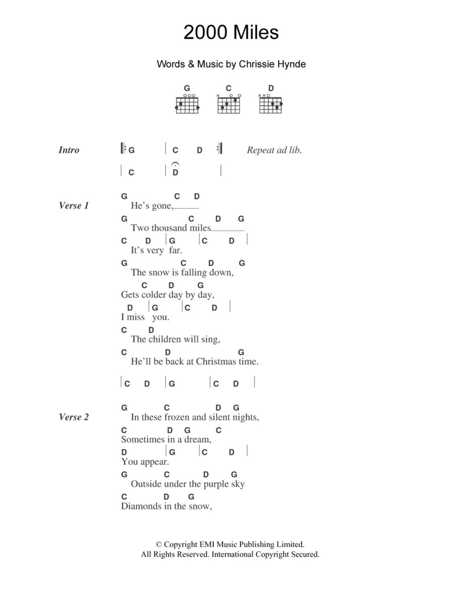 2000 Miles Acoustic Guitar scores gallery preview page 1