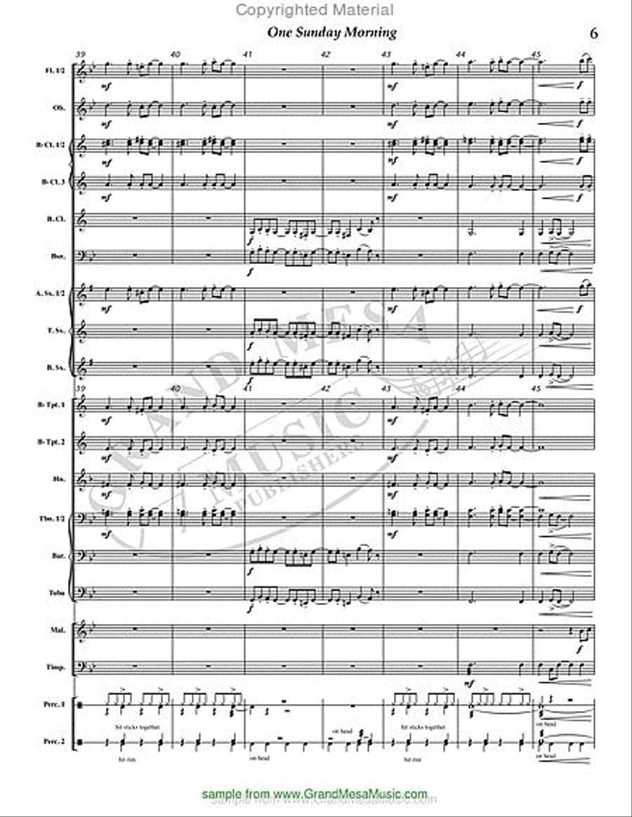 One Sunday Morning Concert Band scores gallery preview page 7