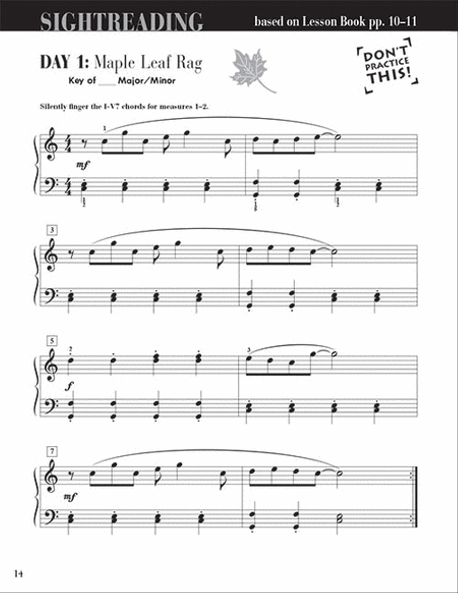 Level 4 - Sightreading Book Piano Method scores gallery preview page 4