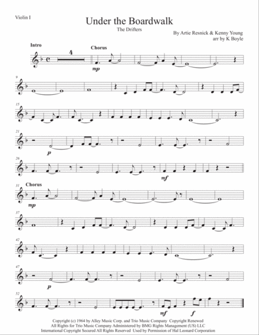 Under The Boardwalk String Quartet scores gallery preview page 4