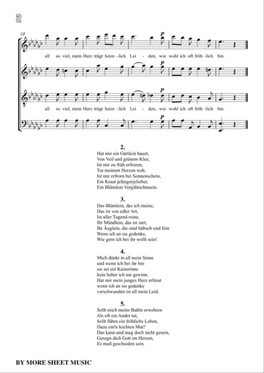 Brahms-Ach Gott,wie weh tut scheiden,WoO 33 No.17,from '49 Deutsche Volkslieder,WoO 33',in e flat mi Bassoon scores gallery preview page 4
