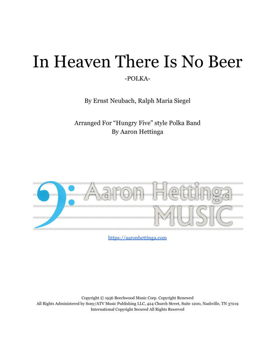 In Heaven There Is No Beer Clarinet scores gallery preview page 1