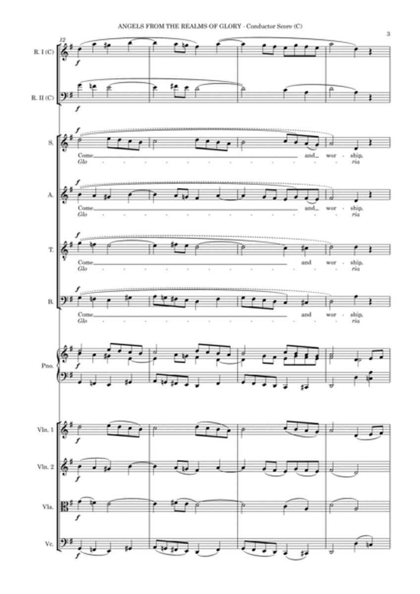 Angels From The Realms (Gloria & English refrain) – SATB, Str. 4tet & Piano with flexible wind image number null
