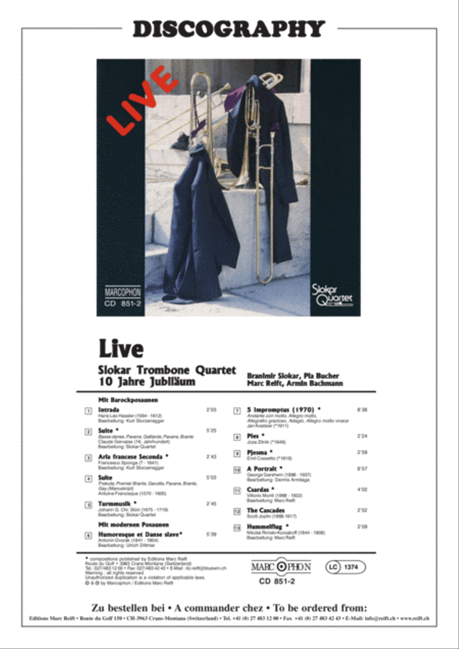 Aria Francese Seconda Trombone Quartet scores gallery preview page 3