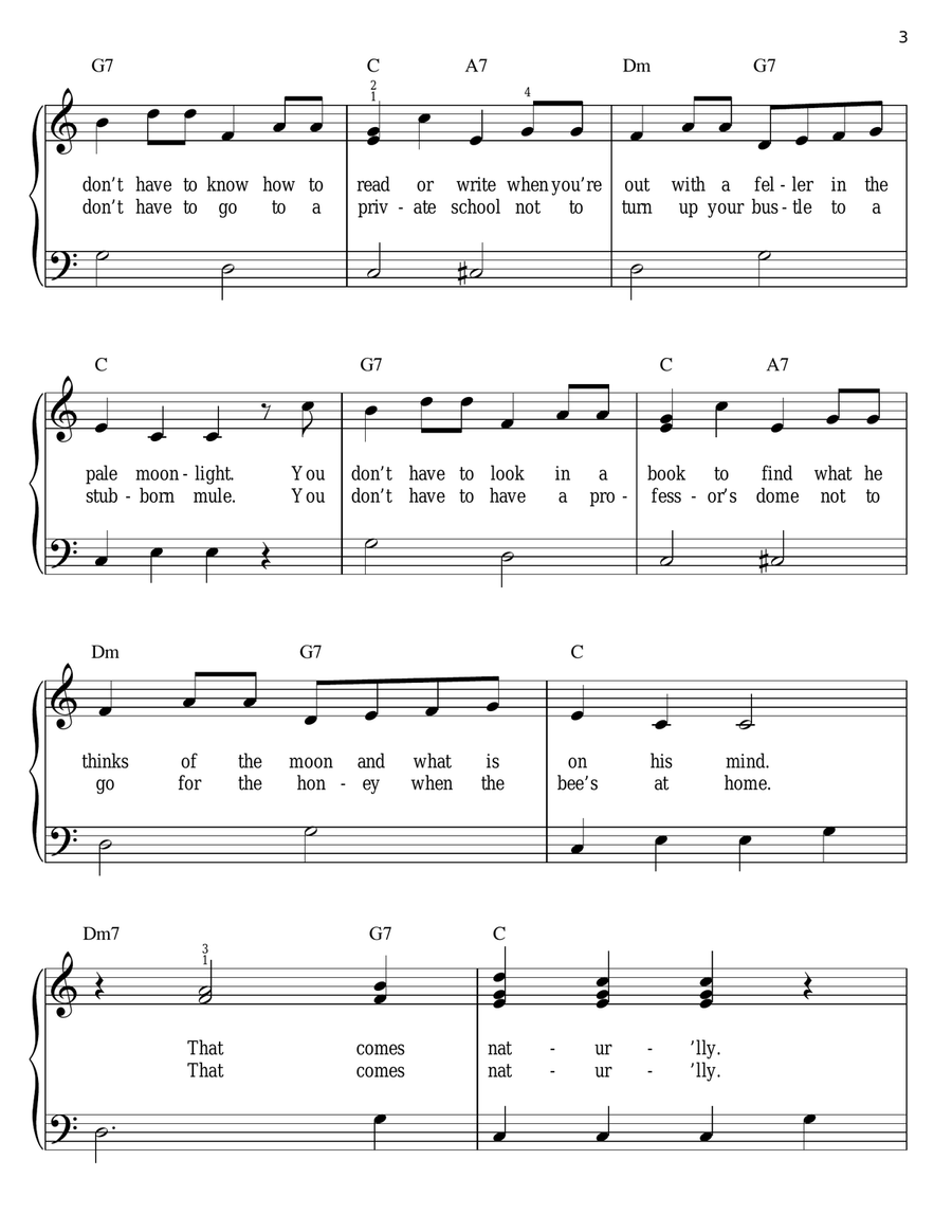 Doin' What Comes Natur'lly Easy Piano scores gallery preview page 3
