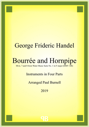 Book cover for Bourrée and Hornpipe, arranged for instruments in four parts