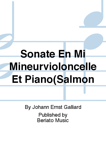 Sonate En Mi Mineurvioloncelle Et Piano(Salmon