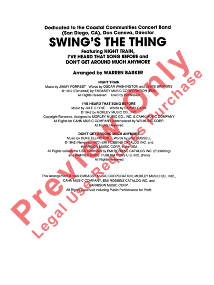Swing's the Thing Concert Band scores gallery preview page 32
