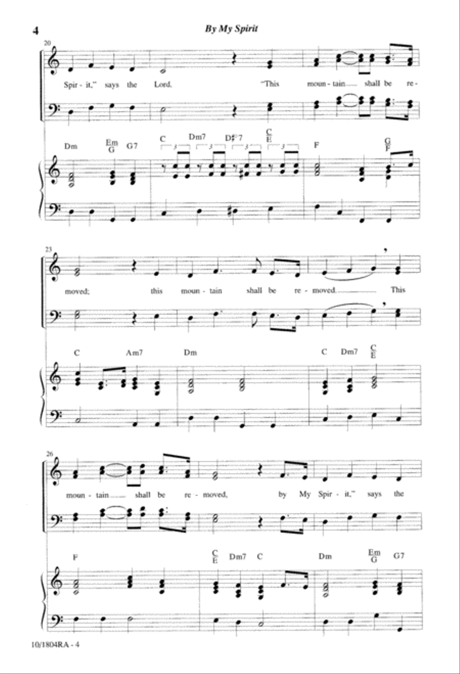By My Spirit 4-Part scores gallery preview page 4