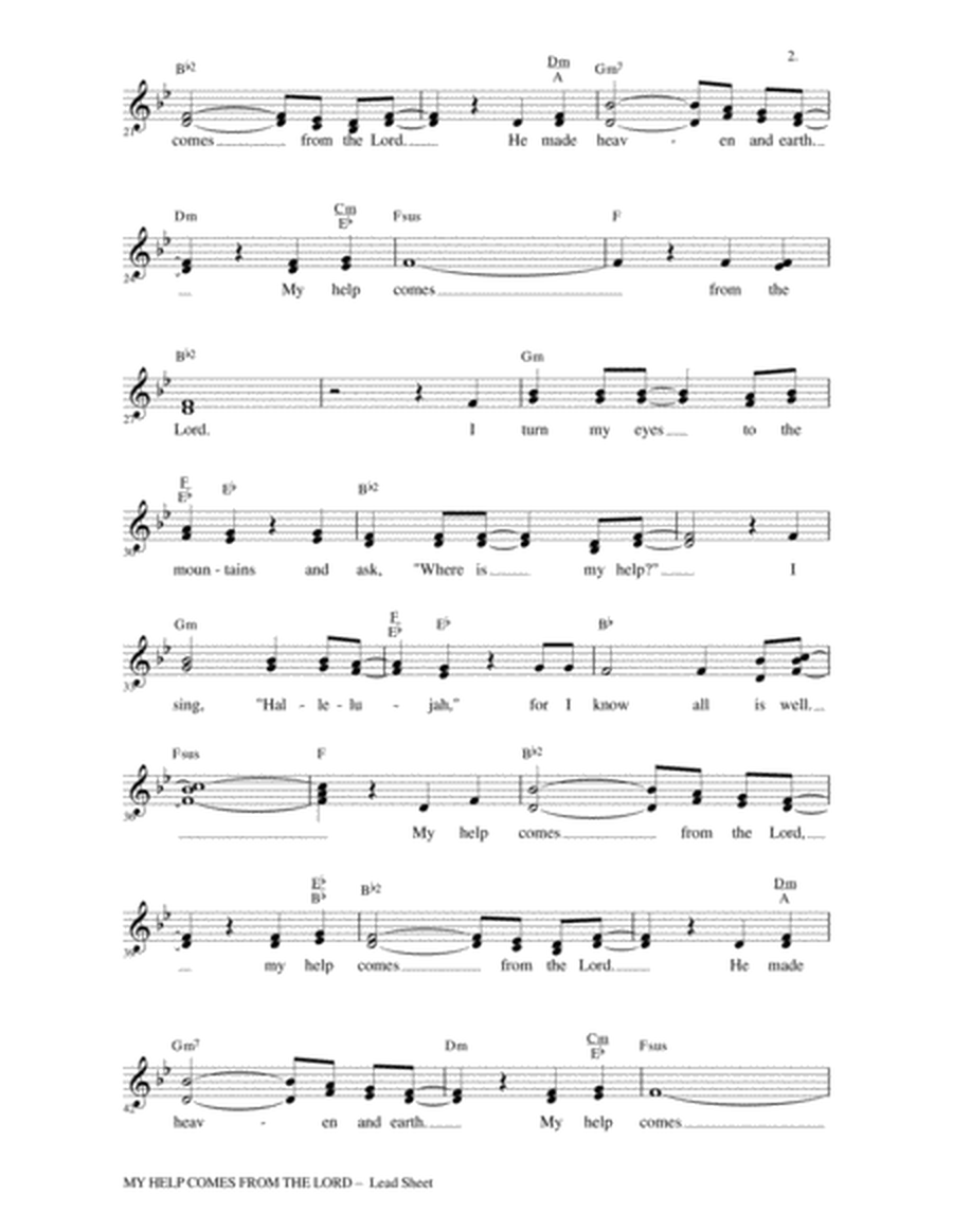 MY HELP COMES FROM THE LORD (Lead Sheet with melody, chords and lyrics) image number null