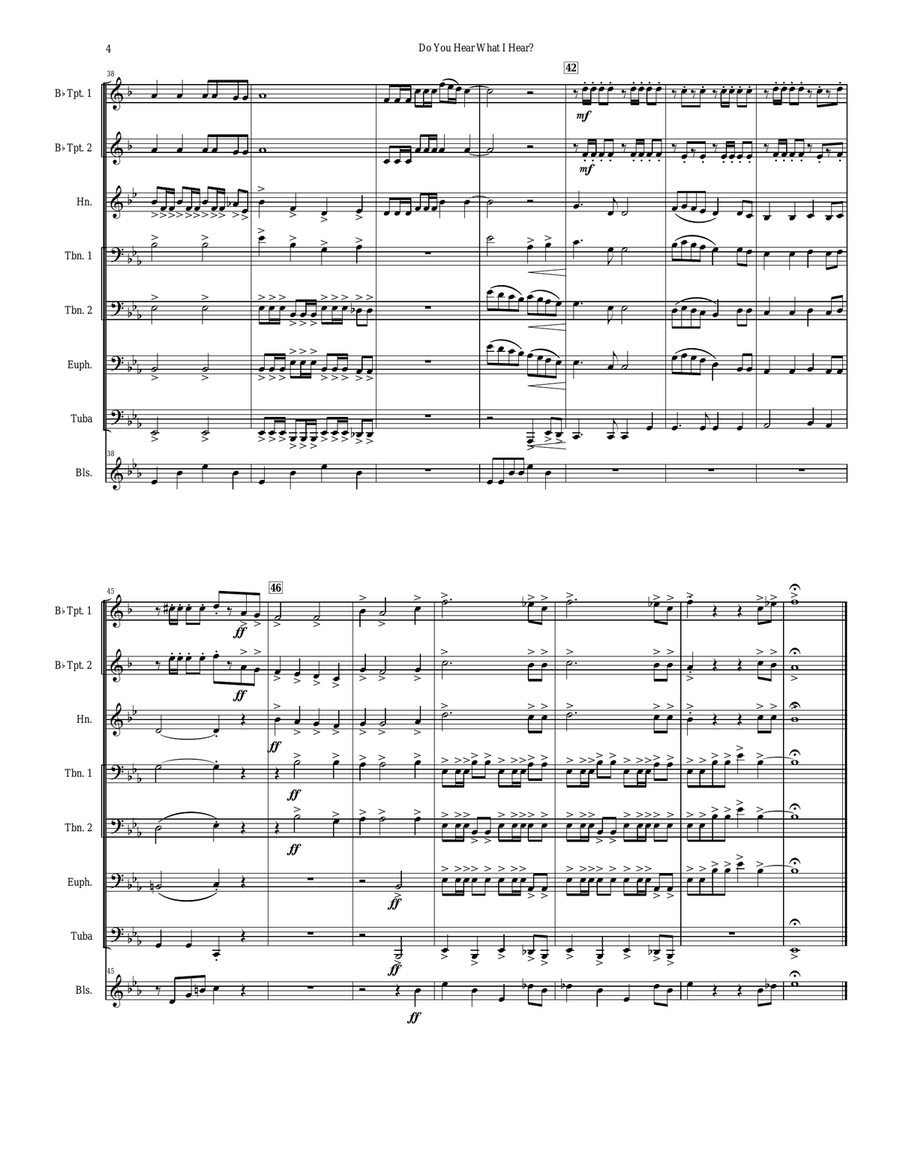 Do You Hear What I Hear Brass Ensemble scores gallery preview page 4