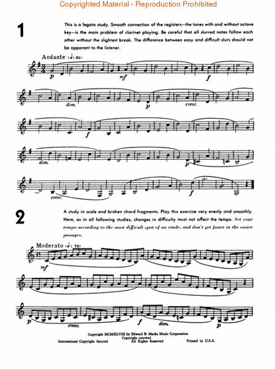 24 Clarinet Studies for Beginners Clarinet scores gallery preview page 2