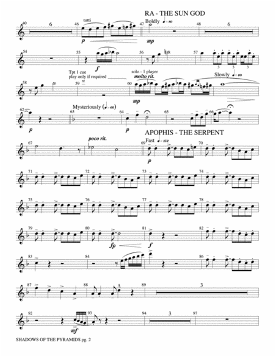 Shadows of the Pyramids: 1st B-flat Clarinet Concert Band scores gallery preview page 2