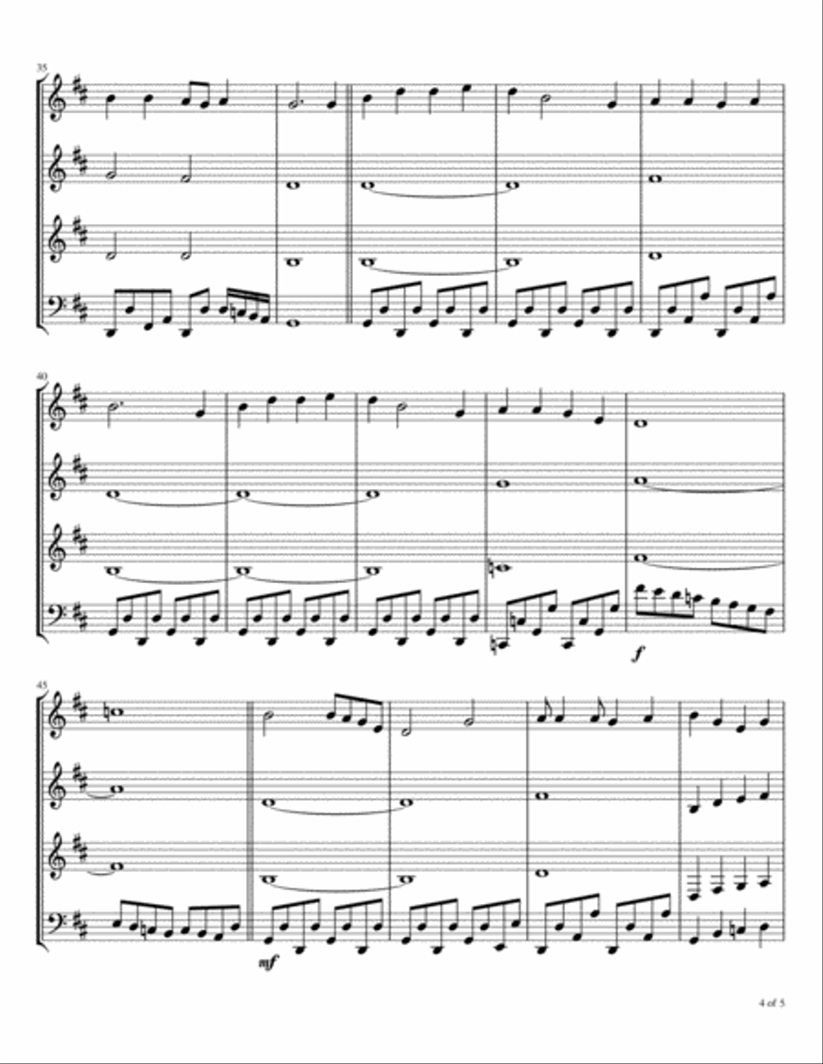 Go, Tell It On The Mountain Woodwind Quartet scores gallery preview page 5