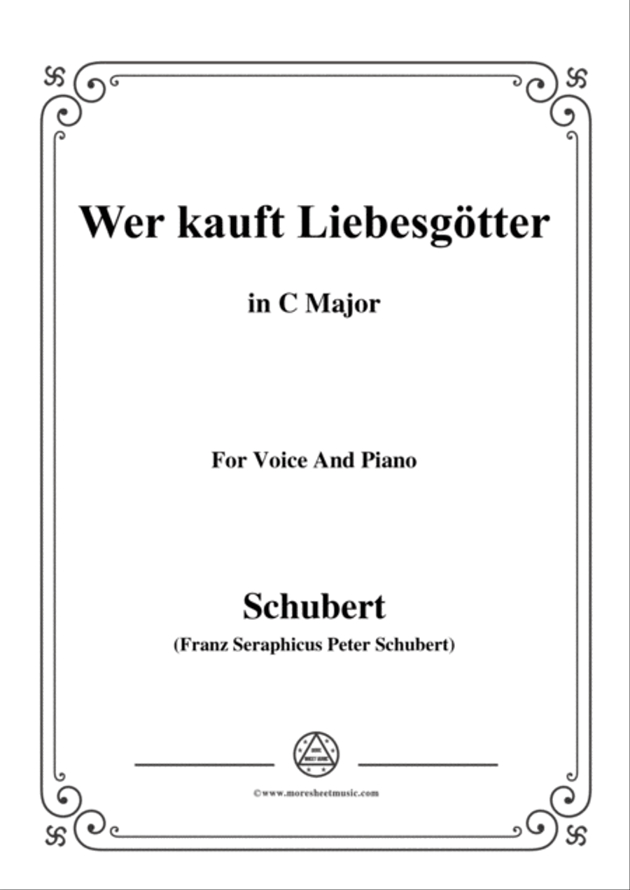 Schubert-Wer kauft Liebesgötter,in C Major,for Voice&Piano Voice scores gallery preview page 1