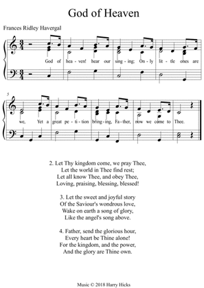 God of heaven. A new tune to a wonderful Frances Ridley Havergal hymn.