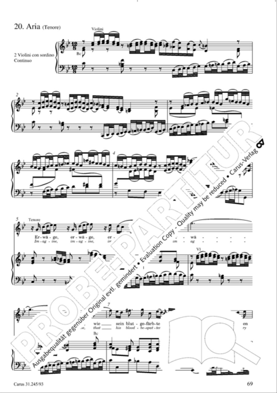 St. John Passion (Johannes-Passion) 4-Part scores gallery preview page 70