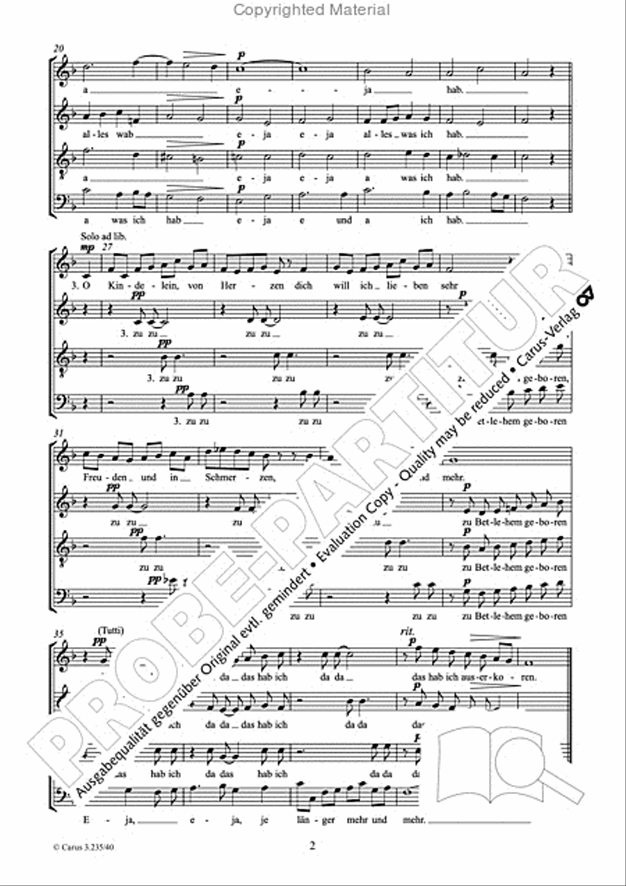 Zu Bethlehem geboren Zu Bethlehem geboren 4-Part scores gallery preview page 3