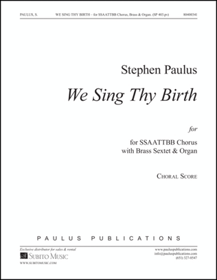 We Sing Thy Birth - Choral Score