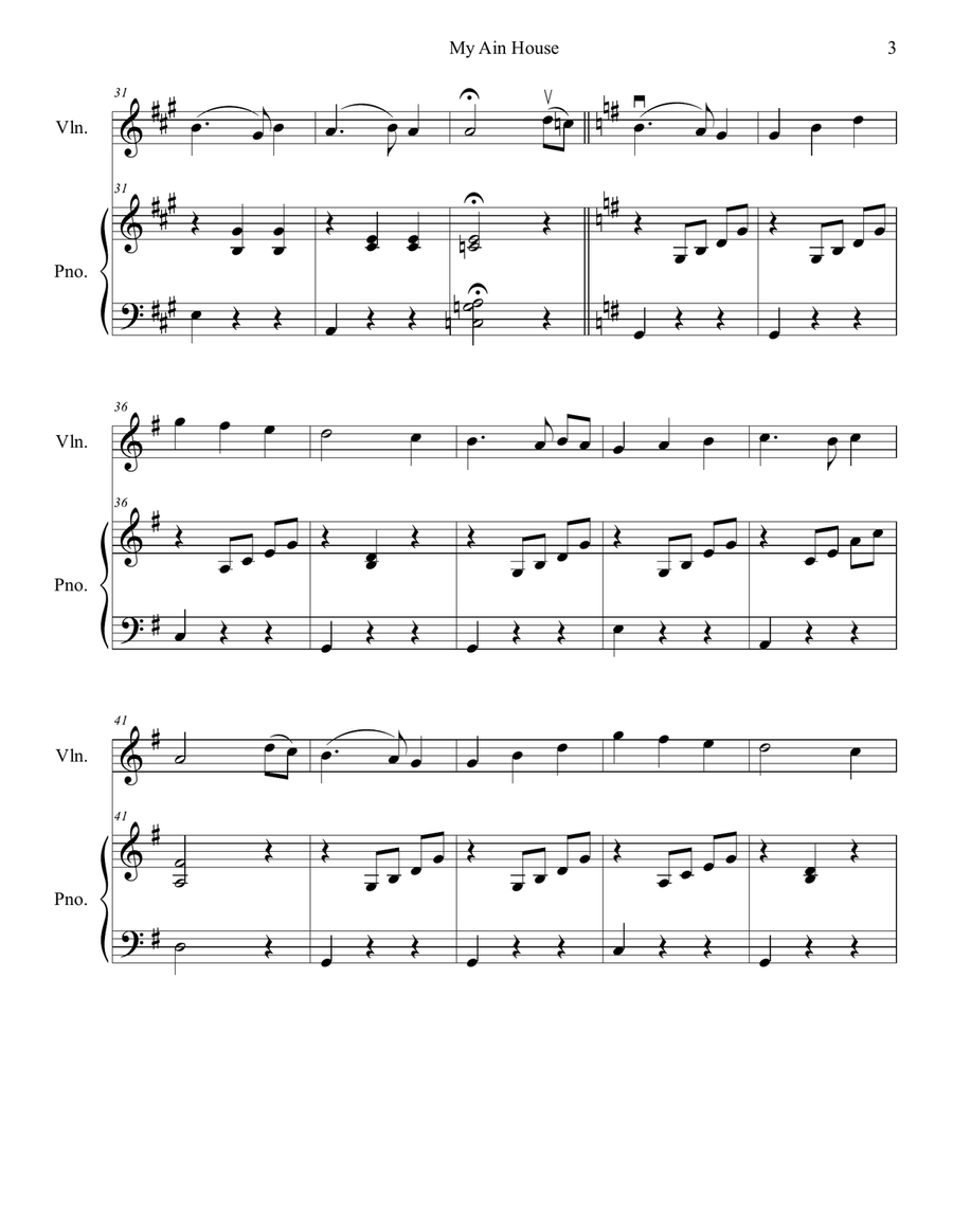 My Ain Home Violin Solo scores gallery preview page 3