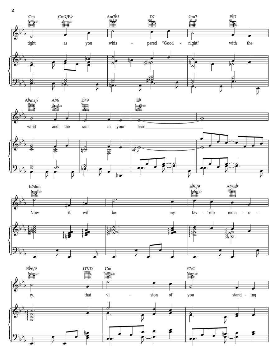 With The Wind And The Rain In Your Hair Piano, Vocal, Guitar scores gallery preview page 2