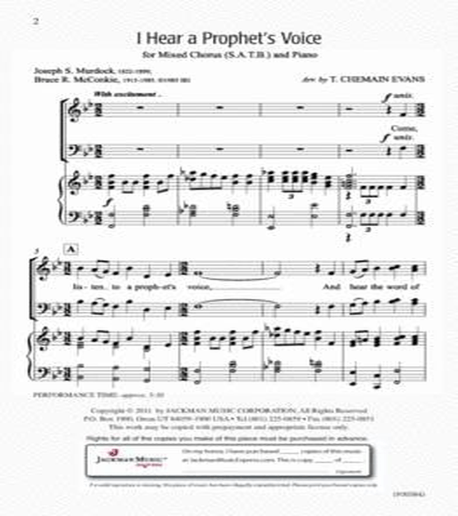 I Hear a Prophet's Voice - SATB 4-Part scores gallery preview page 2