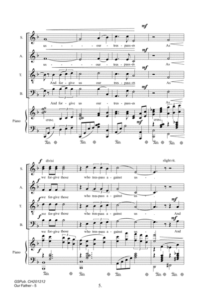 Our Father - Mixed Chorus (SATB) with piano