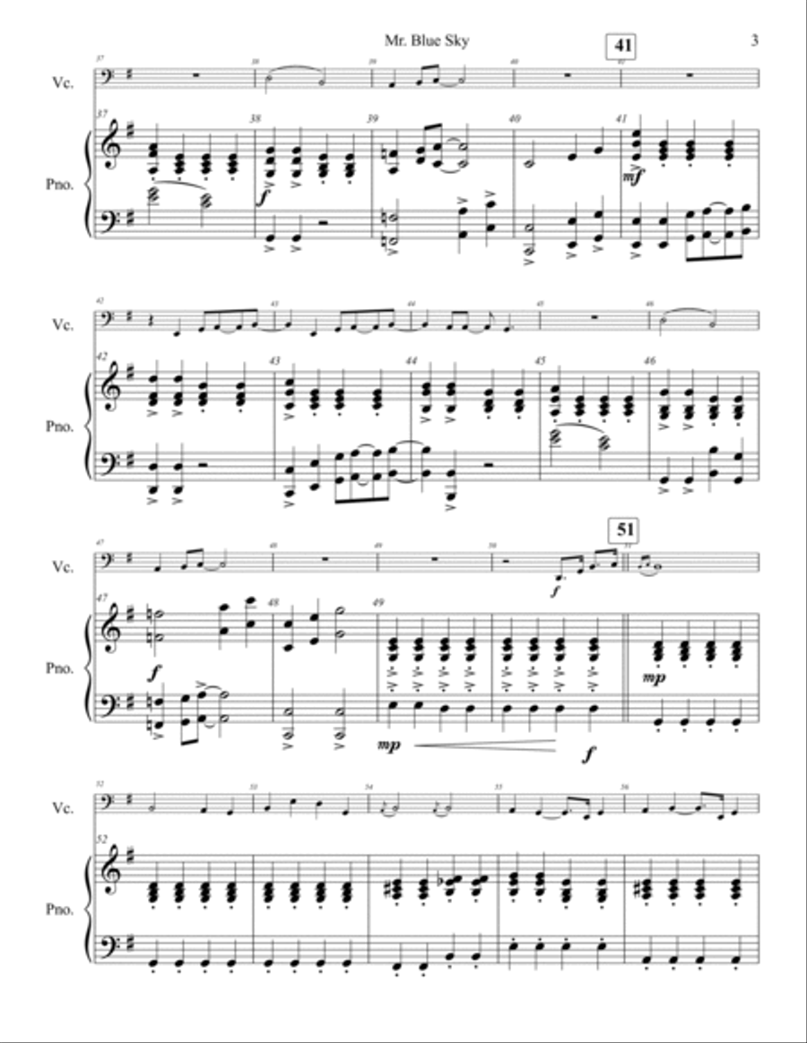 Mr. Blue Sky Piano scores gallery preview page 4