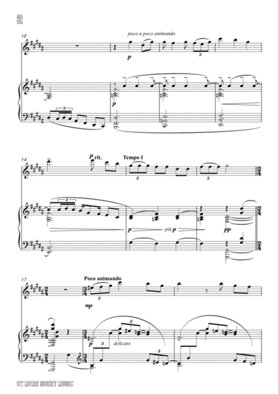 Debussy-En Sourdine, for Flute and Piano Flute Solo scores gallery preview page 4