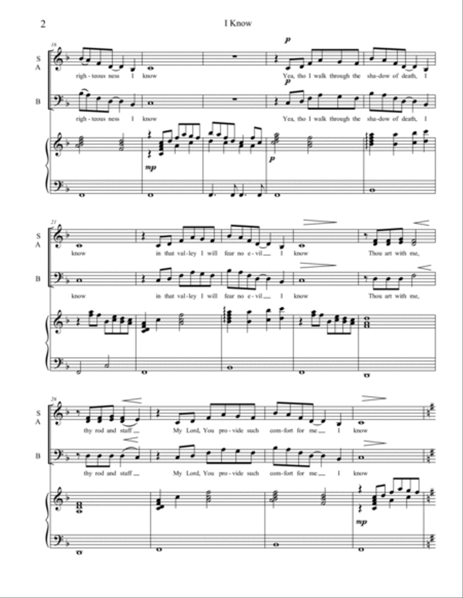 I Know (from Psalm 23) 3-Part scores gallery preview page 2