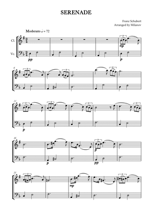 Serenade | Ständchen | Schubert | clarinet and cello duet