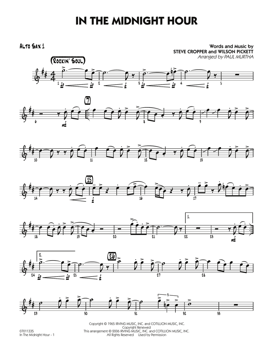 In The Midnight Hour - Alto Sax 1 Jazz Ensemble scores gallery preview page 1