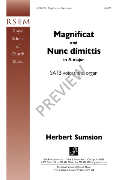 Magnificat and Nunc dimittis in A Major image number null