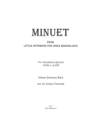 Minuet From Little Notebook for Anna Magdalana for Saxophone Quartet