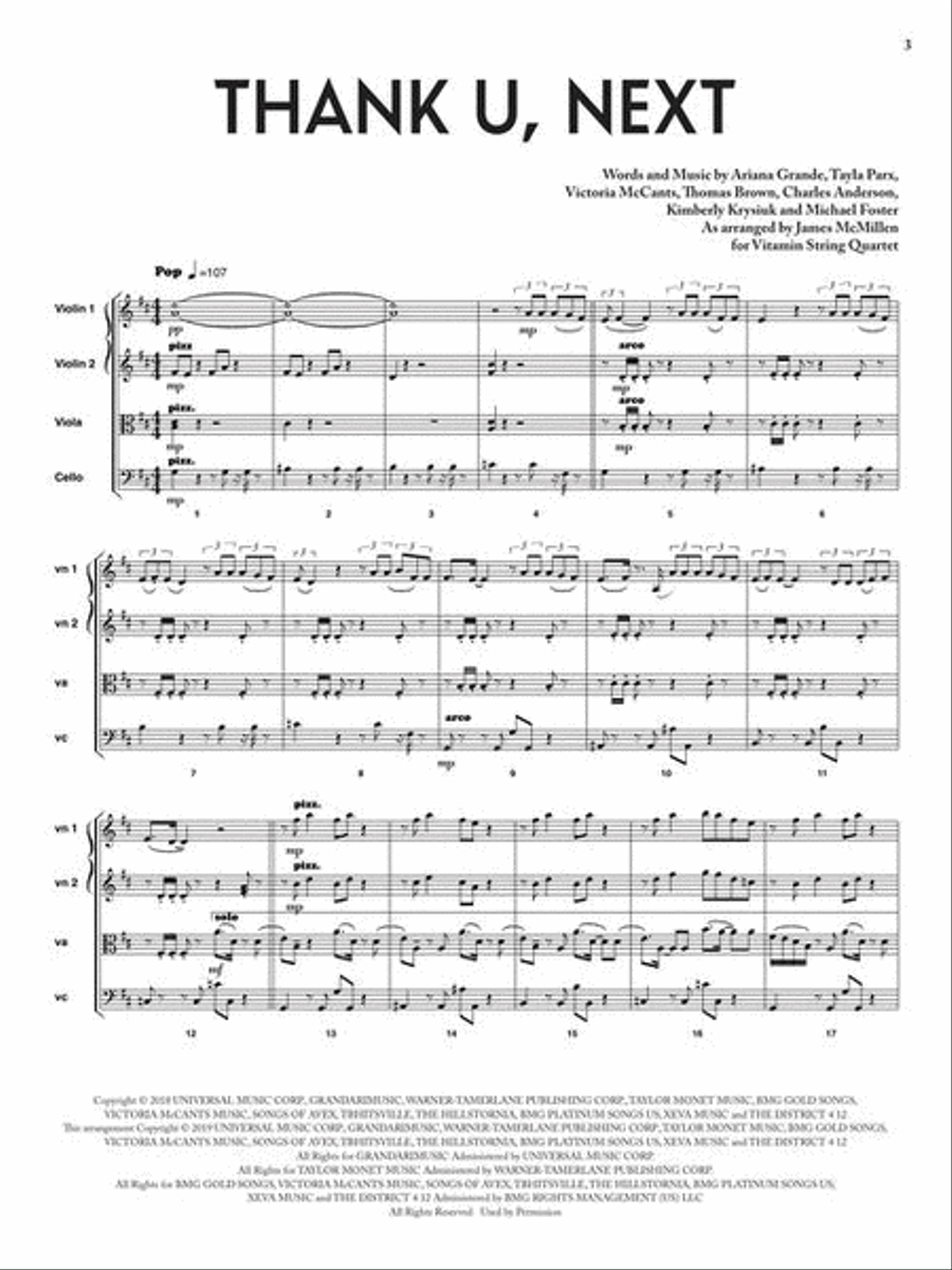 Thank U, Next - featured in the Netflix Series Bridgerton String Quartet scores gallery preview page 4