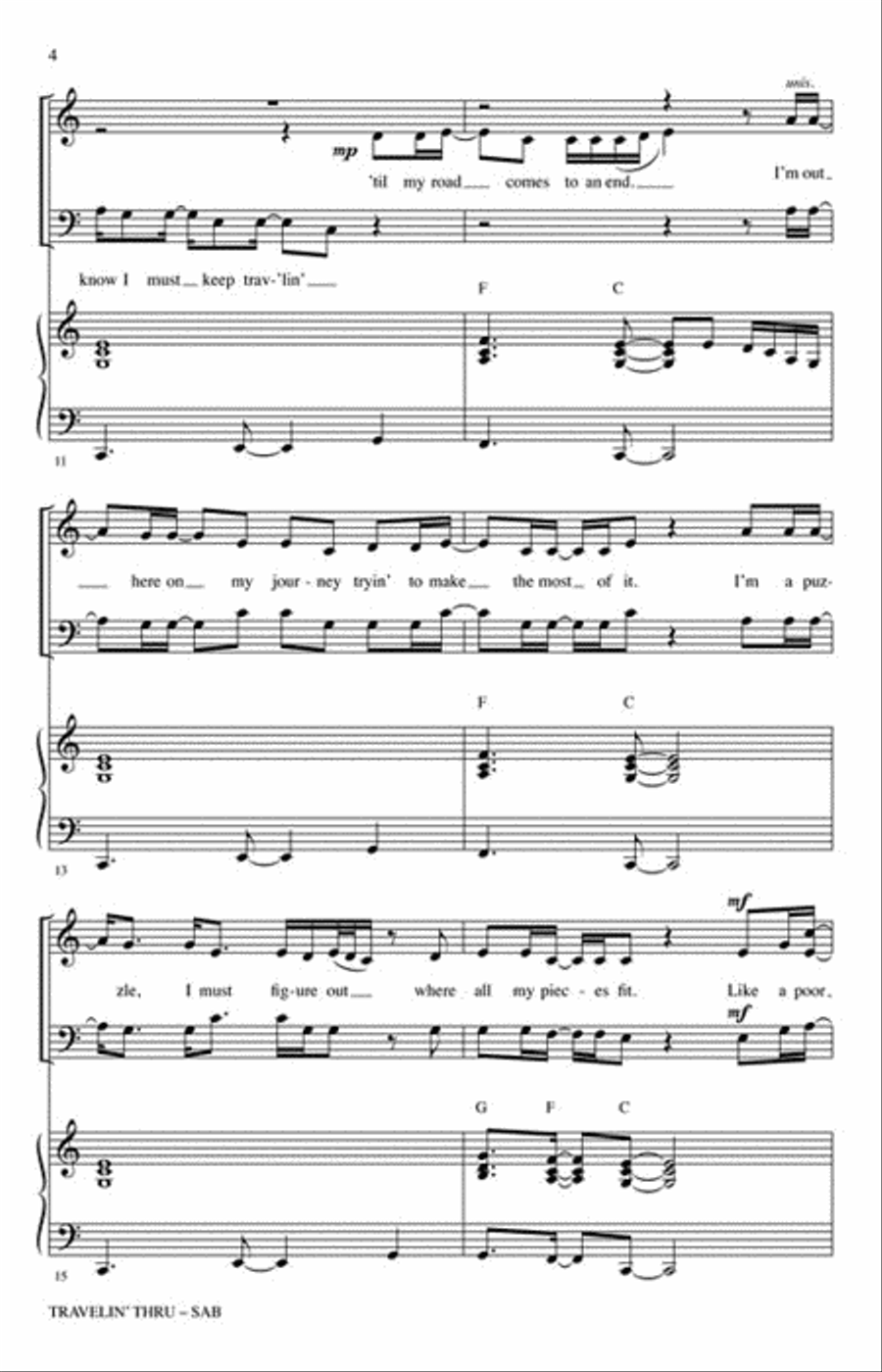 Travelin' Thru 3-Part scores gallery preview page 4