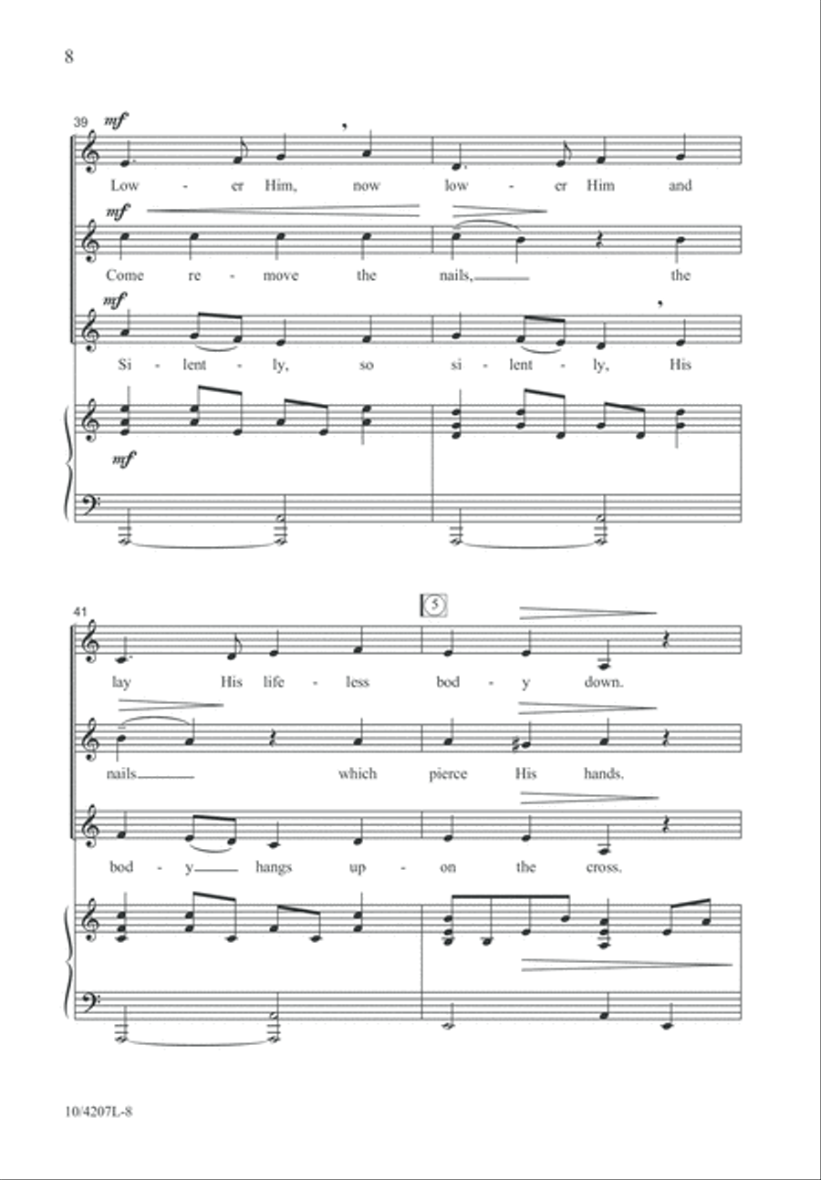 Lay His Body Down 4-Part scores gallery preview page 9