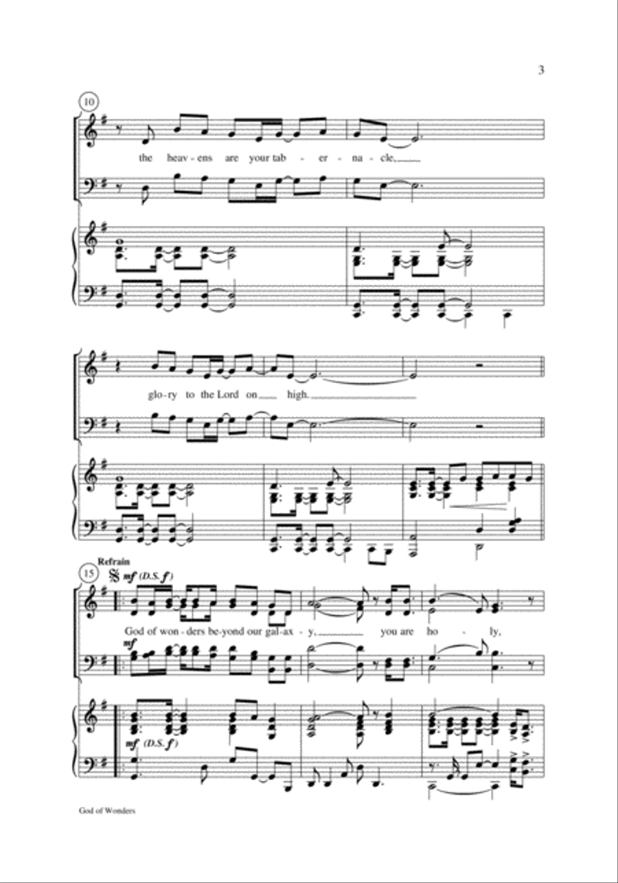 God of Wonders 4-Part scores gallery preview page 3