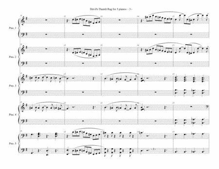 Devil's Thumb Rag (from Boulder Rags) Arr. for 5 Pianos image number null