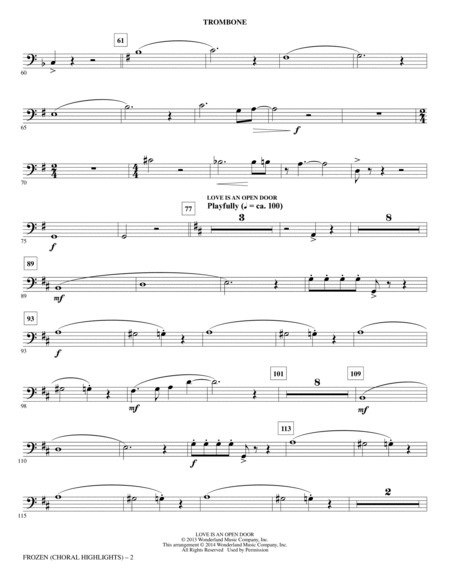 Frozen (Choral Highlights) (arr. Mark Brymer) - Trombone