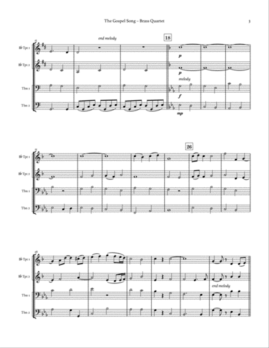 The Gospel Song Brass Ensemble scores gallery preview page 3