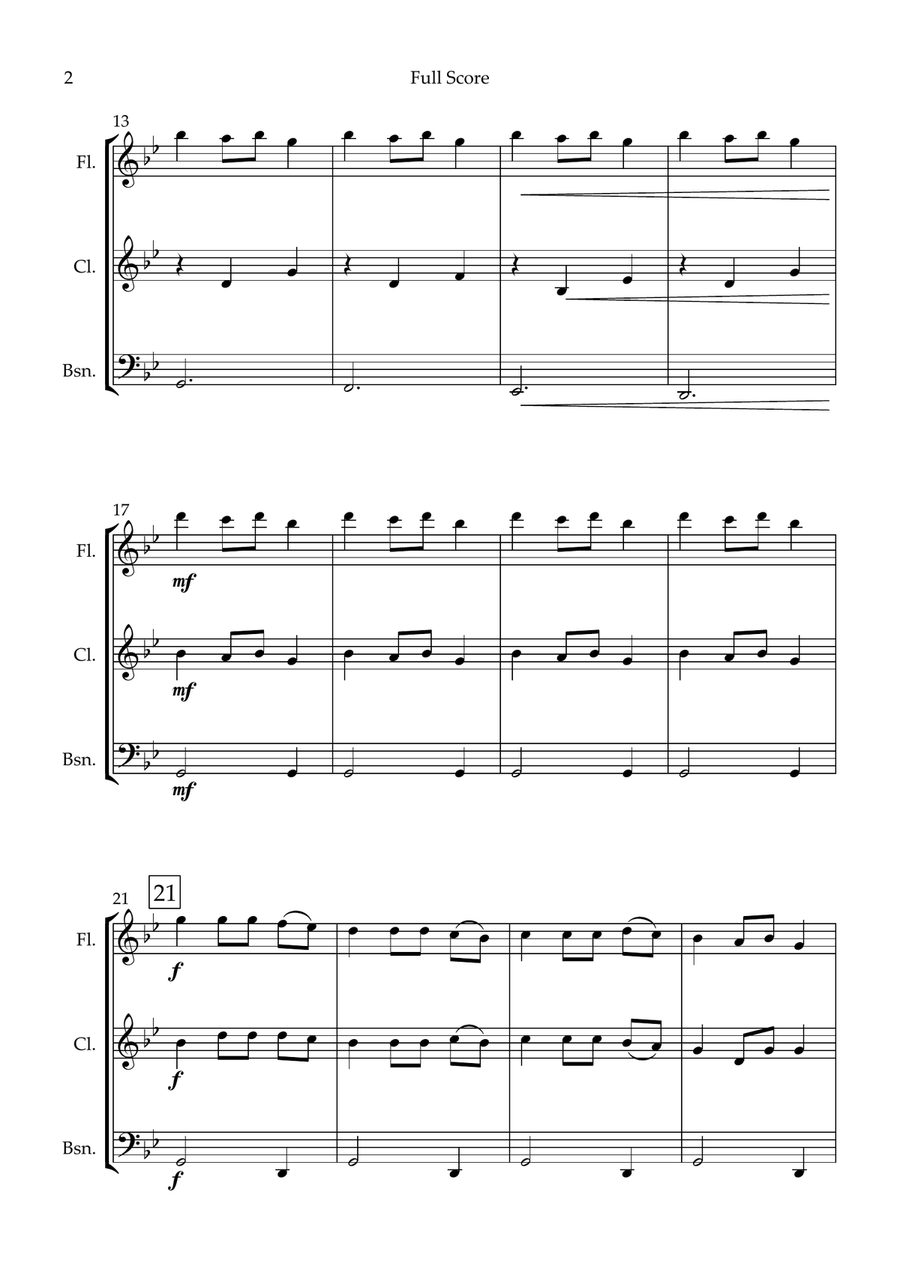 Carol of the Bells (Christmas Song) for Woodwind Trio Woodwind Trio scores gallery preview page 2