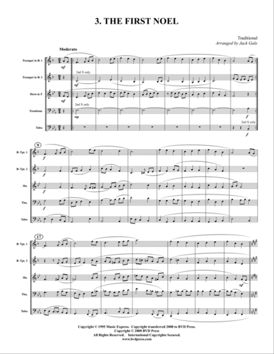 Twelve Christmas Carols Brass Quintet scores gallery preview page 4