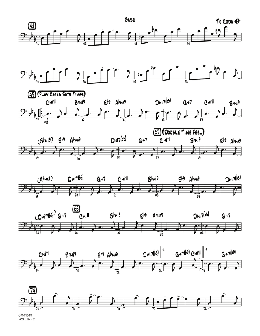 Red Clay - Bass Red Clay - Bass Jazz Ensemble scores gallery preview page 2